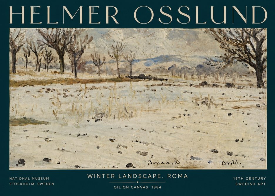 Helmer Osslund Winter Landscape. Roma No3 - Affiche