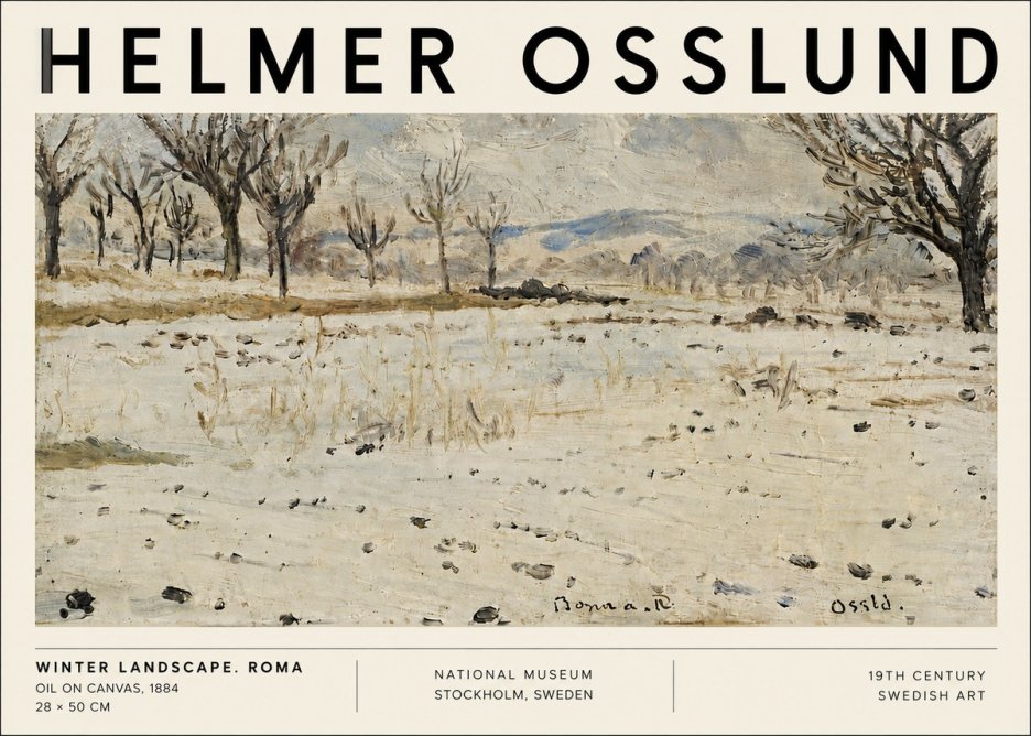 Helmer Osslund Winter Landscape. Roma No6 - Affiche