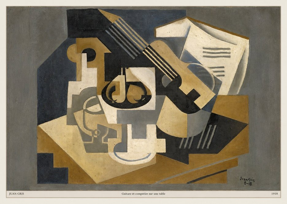 Juan Gris Guitare Et Compotier Sur Une Table No6 - Affiche