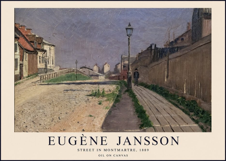 Eugène Jansson Street in Montmartre, 1889 No1 - Affiche
