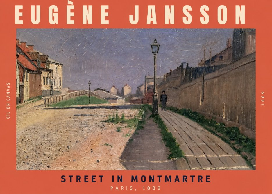 Eugène Jansson Street in Montmartre, 1889 No2 - Affiche