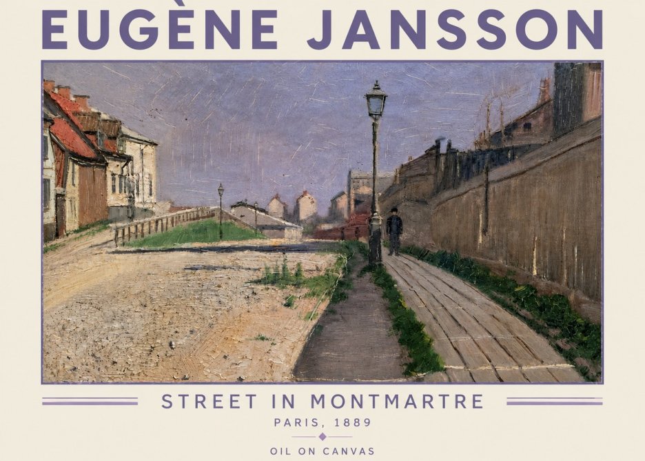 Eugène Jansson Street in Montmartre, 1889 No4 - Affiche