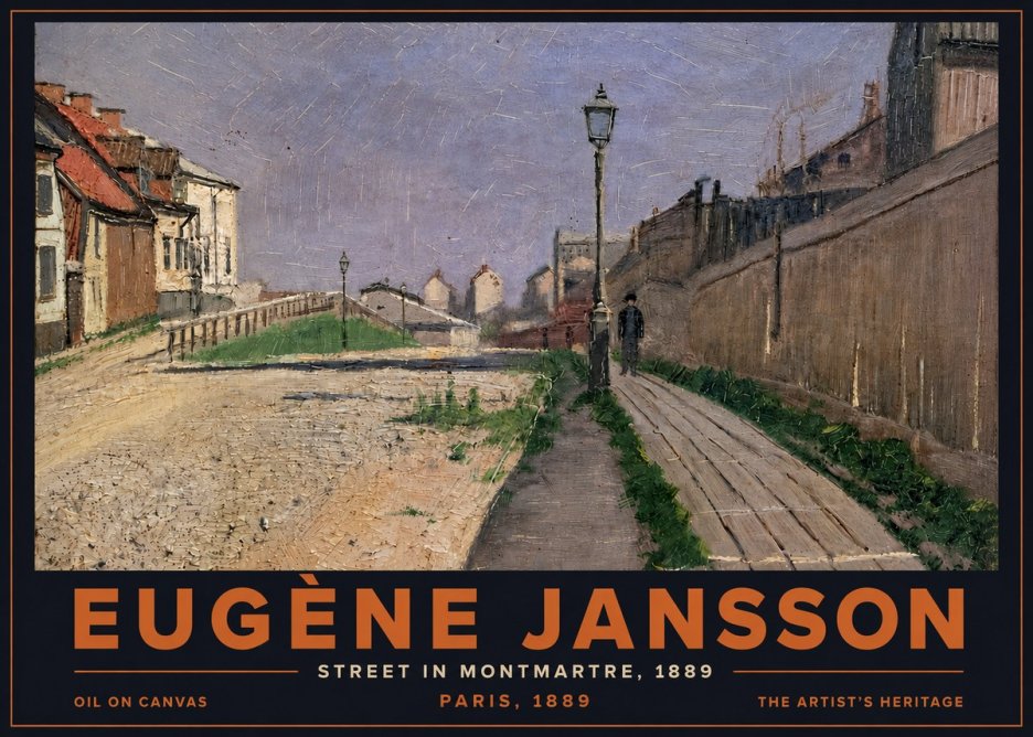 Eugène Jansson Street in Montmartre, 1889 No5 - Affiche