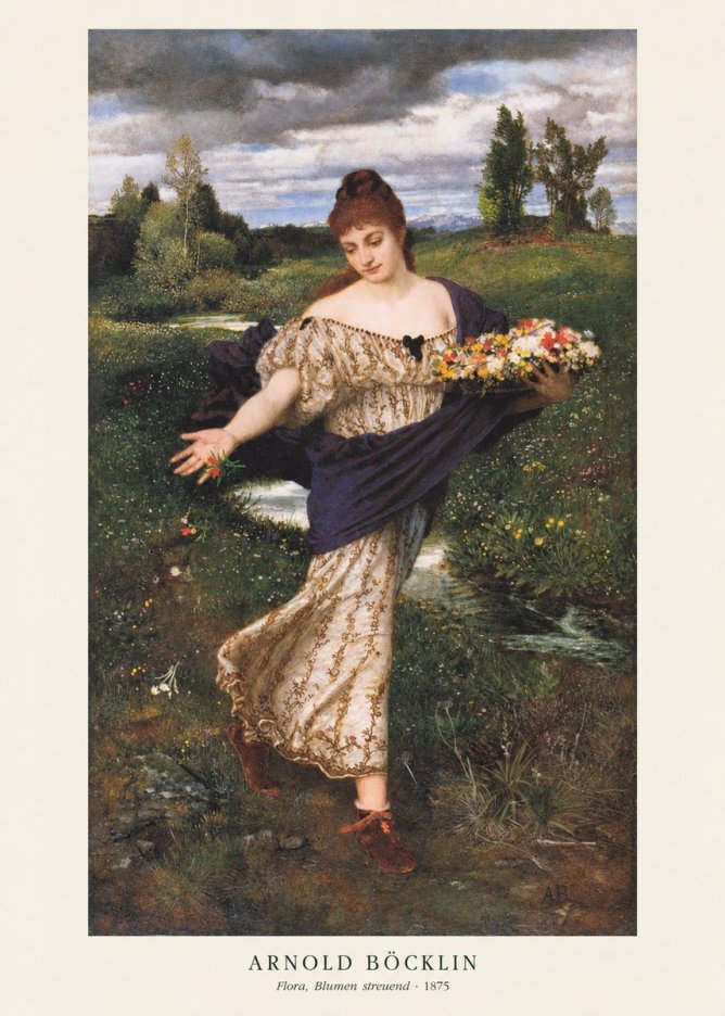 Arnold Böcklin Flora, Blumen Streuend I No2 - Affiche