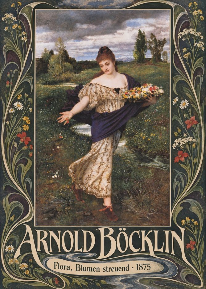 Arnold Böcklin Flora, Blumen Streuend I No5 - Affiche