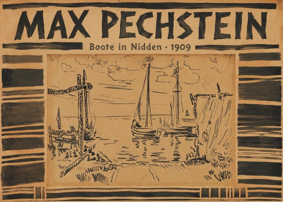 Max Pechstein Boote in Nidden No3 - Affiche