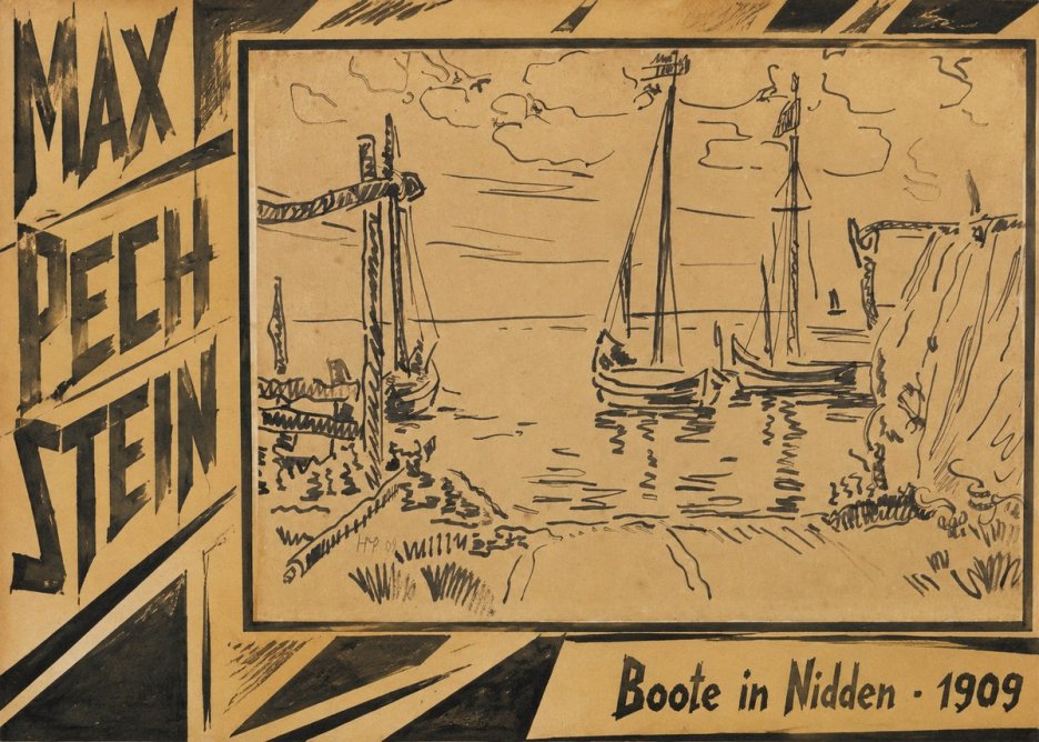 Max Pechstein Boote in Nidden No5 - Affiche
