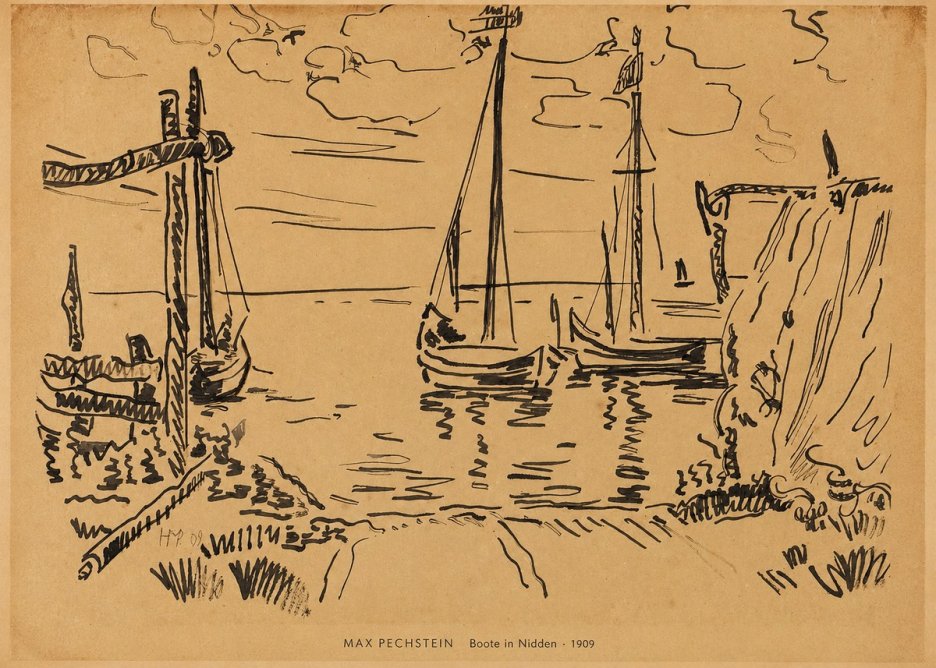 Max Pechstein Boote in Nidden No6 - Affiche