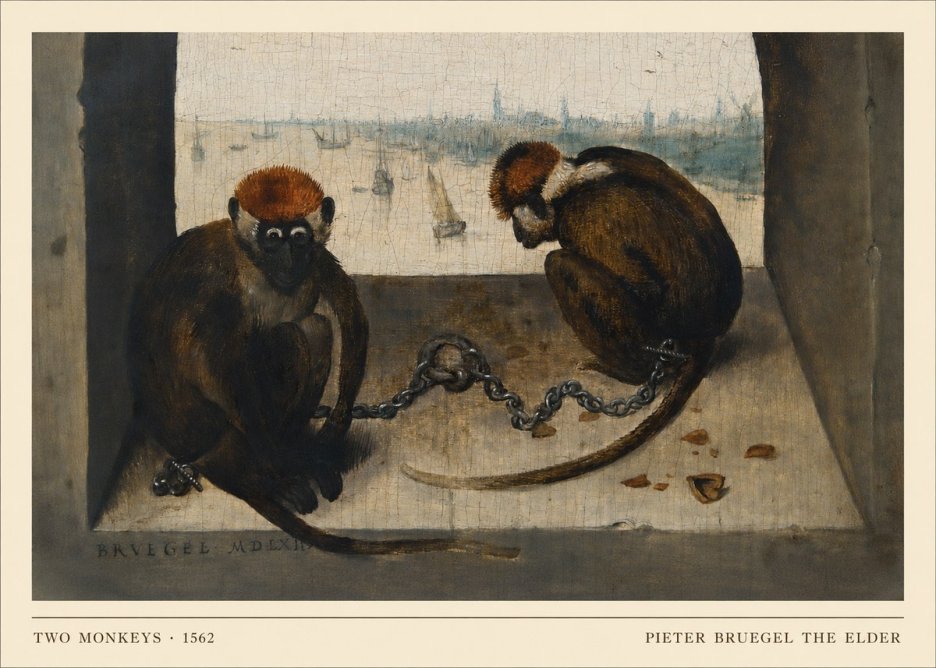 Pieter Bruegel Two Monkeys I No4 - Affiche
