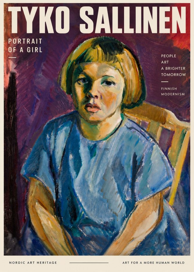 Tyko Sallinen Portrait of a Girl I No3 - Affiche