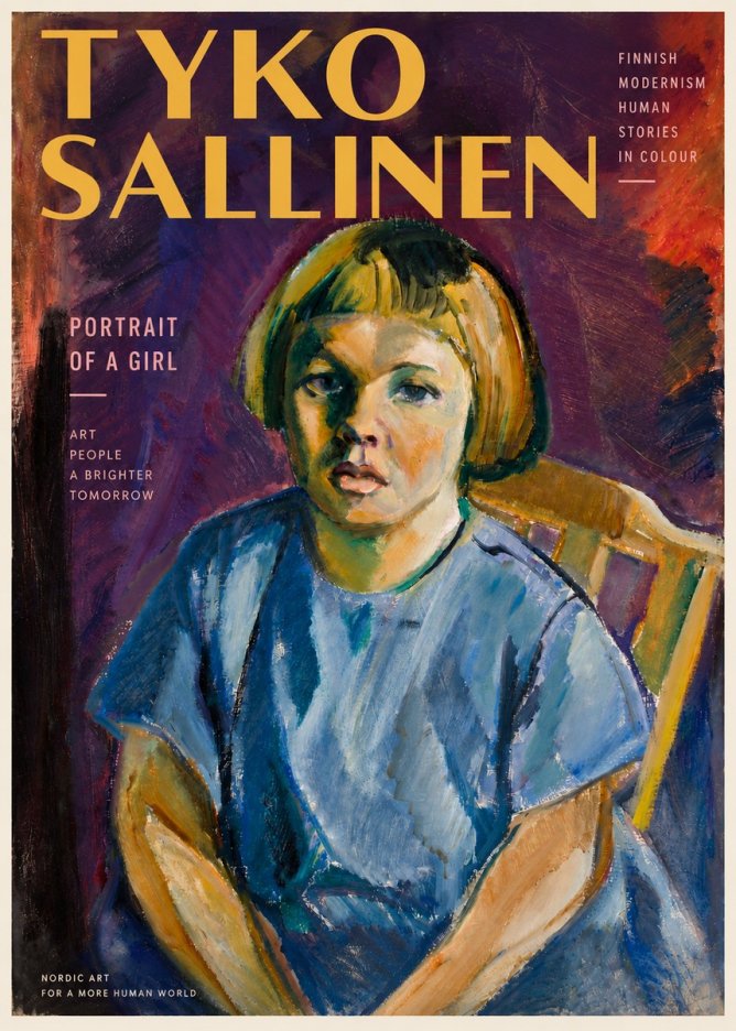 Tyko Sallinen Portrait of a Girl I No4 - Affiche