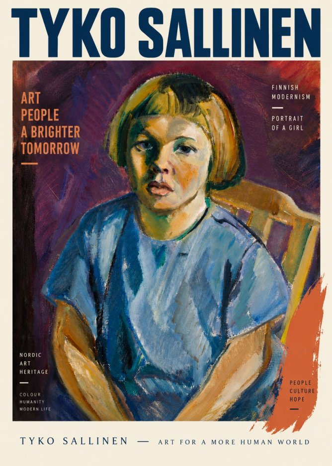 Tyko Sallinen Portrait of a Girl I No5 - Affiche
