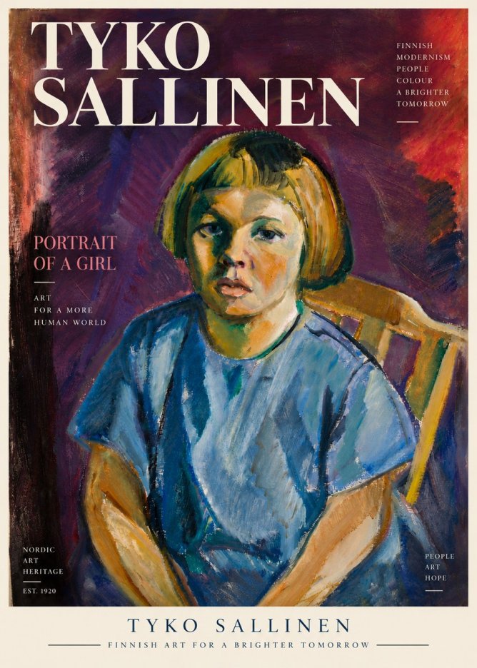 Tyko Sallinen Portrait of a Girl I No6 - Affiche