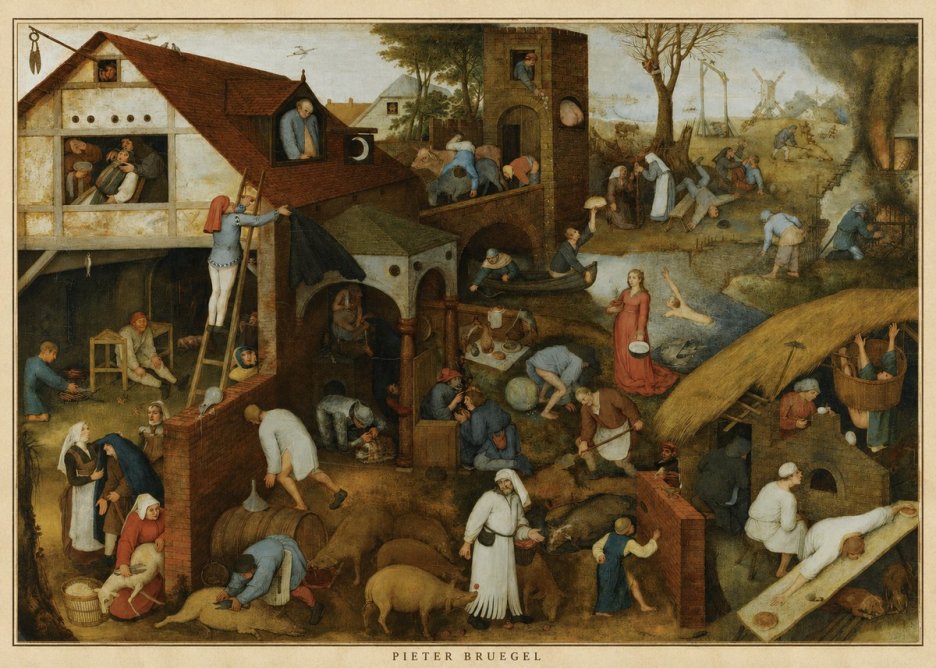 Pieter Bruegel Netherlandish Proverbs I No5 - Affiche
