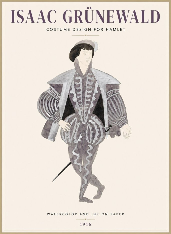 Isaac Grünewald Costume Design for Hamlet No1 - Affiche