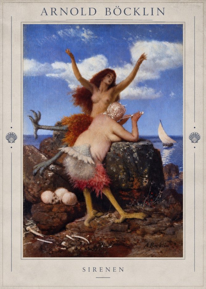 Arnold Böcklin Sirenen No4 - Affiche