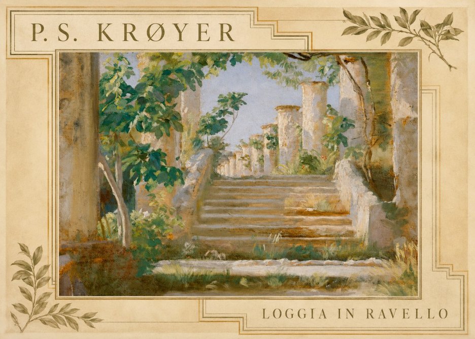 P.S. Krøyer Loggia in Ravello No3 - Affiche