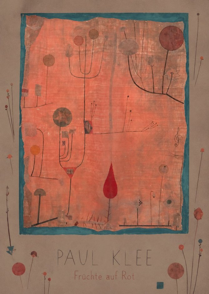 Paul Klee Früchte Auf Rot No3 - Affiche