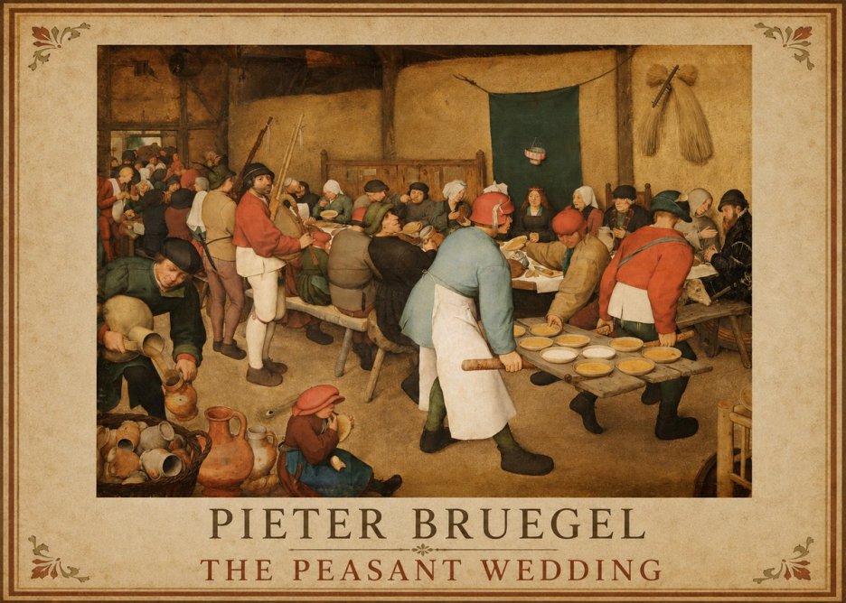 Pieter Bruegel The Peasant Wedding I No1 - Affiche