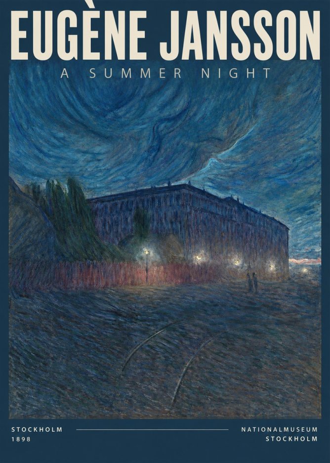 Eugène Jansson Night Effect No3 - Affiche