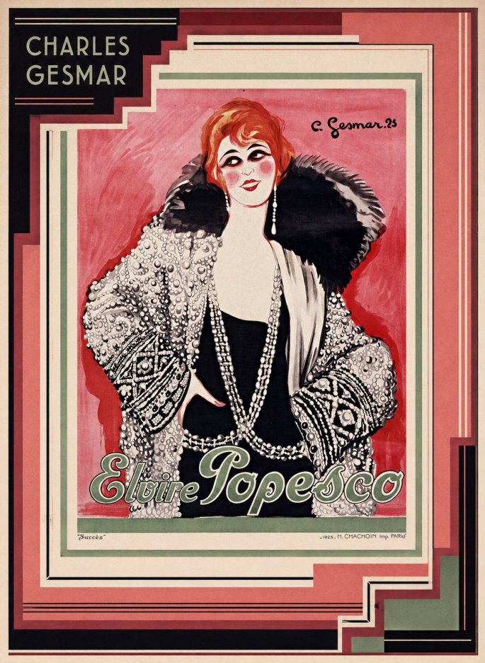 Charles Gesmar Elvire Popesco I No3 - Affiche