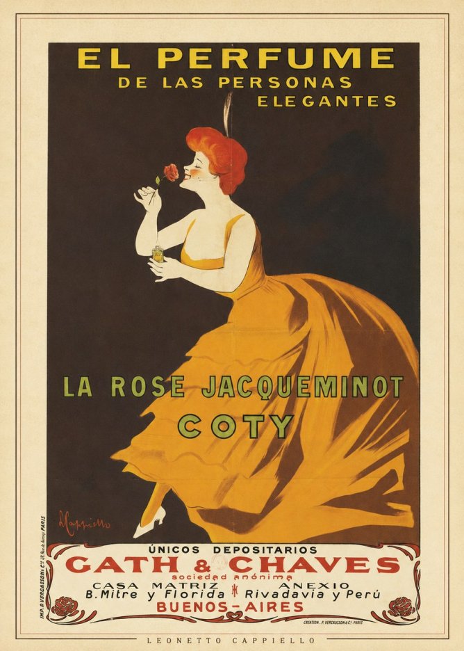 Leonetto Cappiello La Rose Jacqueminot Coty No3 - Affiche