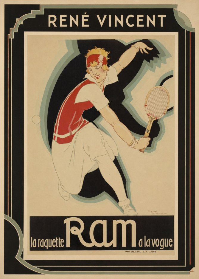 René Vincent Ram La Raquette À La Vogue No1 - Affiche