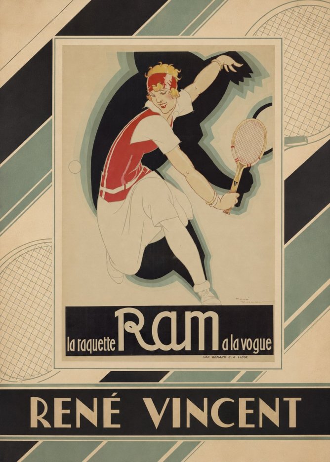 René Vincent Ram La Raquette À La Vogue No3 - Affiche