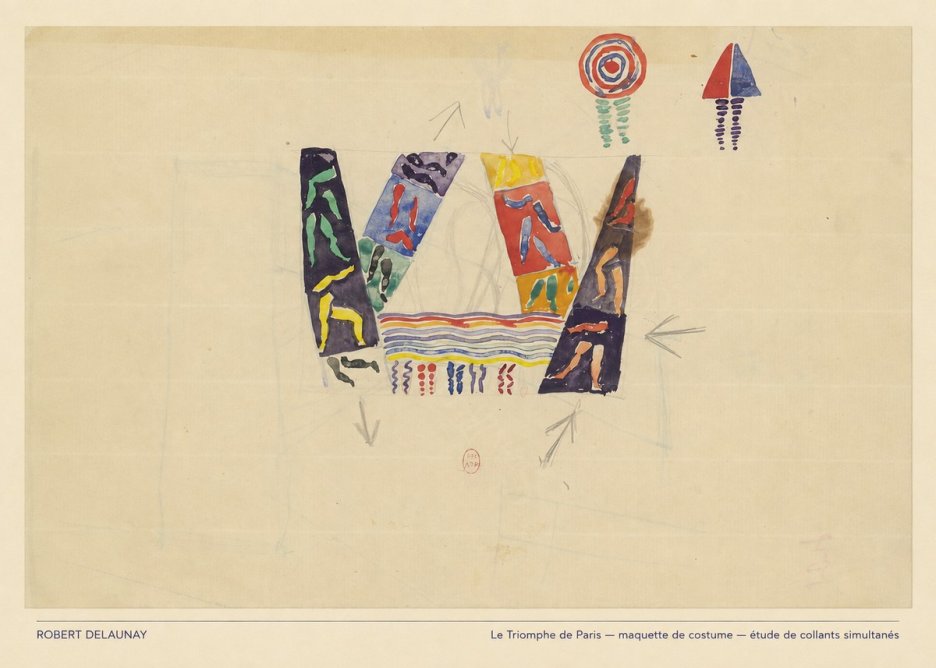 Robert Delaunay Le Triomphe De Paris — Maquette De Costume — Étude De Collants Simultanés No5 - Affiche