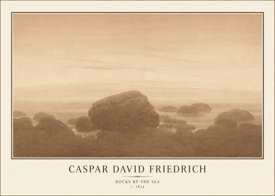 Caspar David Friedrich Rocks by the Sea No1 - Affiche