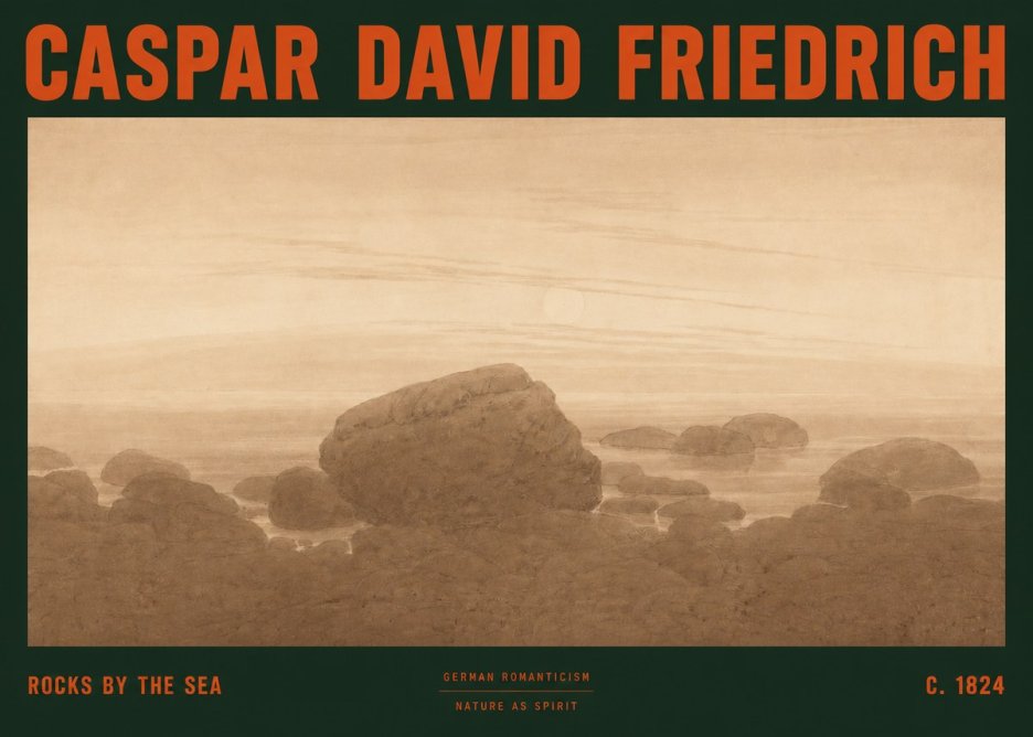 Caspar David Friedrich Rocks by the Sea No2 - Affiche