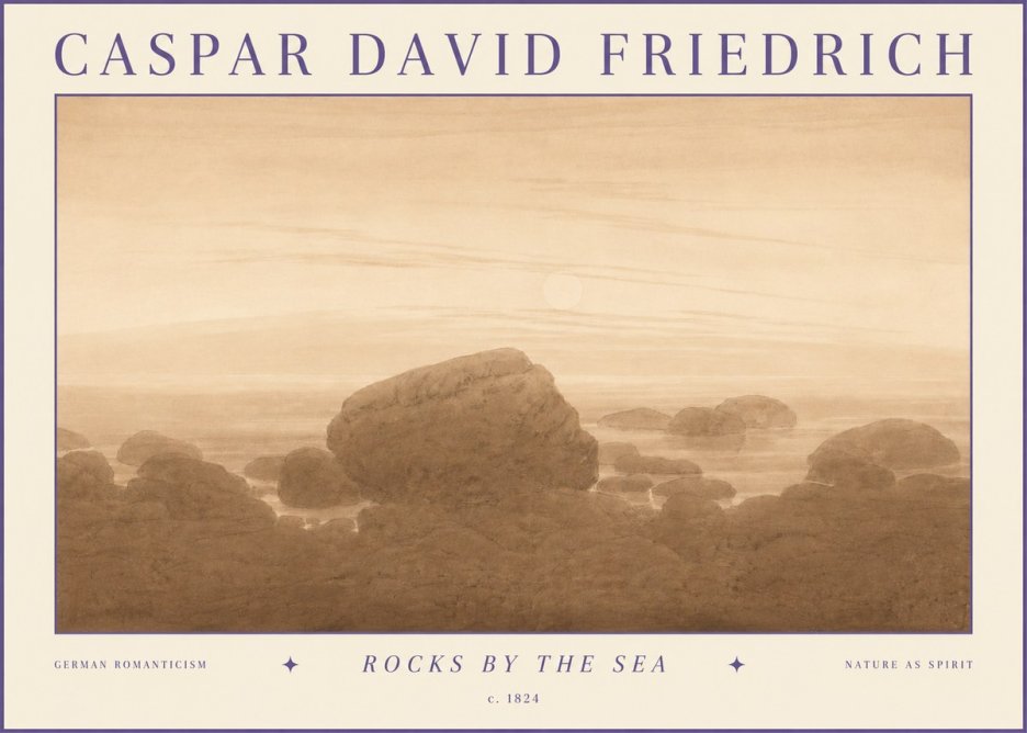 Caspar David Friedrich Rocks by the Sea No3 - Affiche