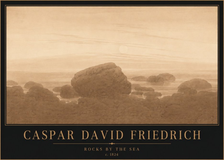 Caspar David Friedrich Rocks by the Sea No4 - Affiche