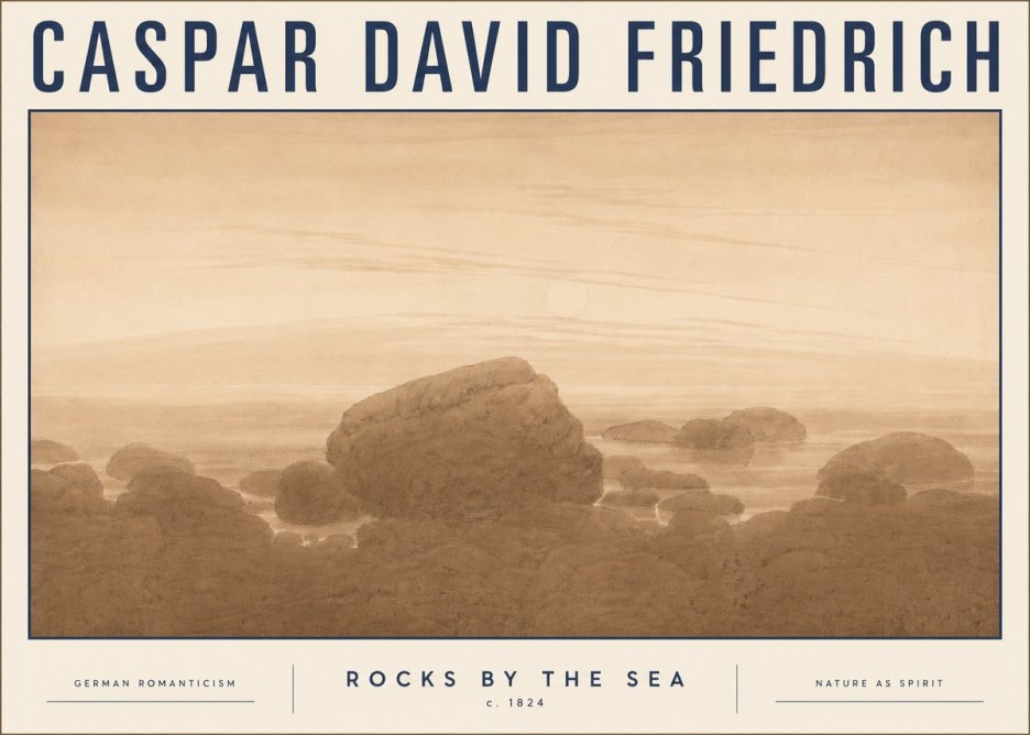 Caspar David Friedrich Rocks by the Sea No5 - Affiche