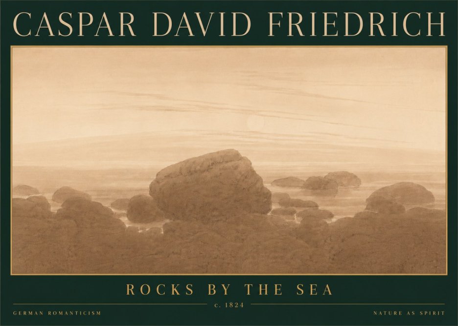 Caspar David Friedrich Rocks by the Sea No6 - Affiche