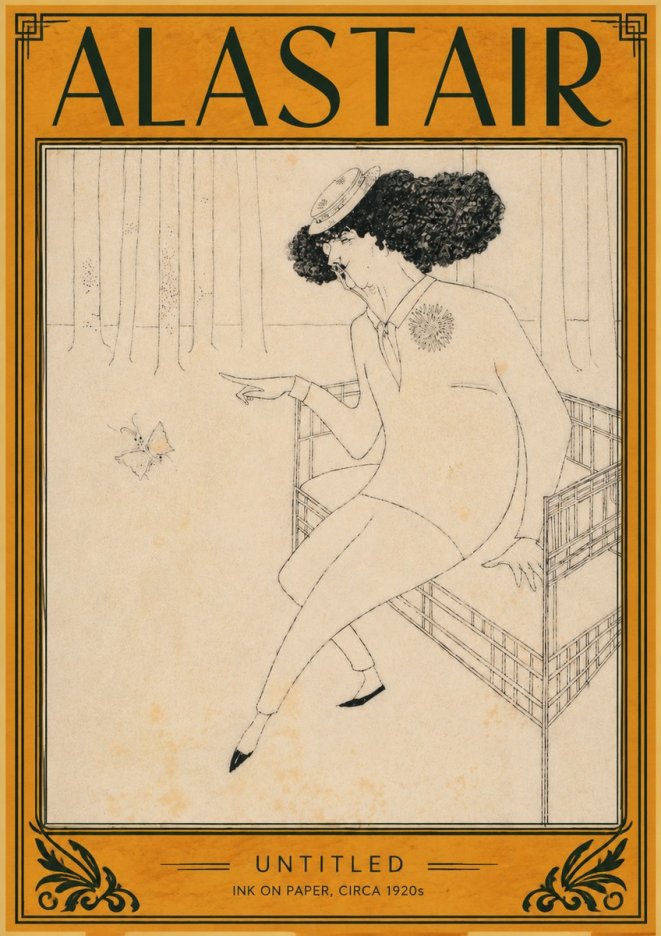 Alastair Lady with Butterfly No4 - Affiche