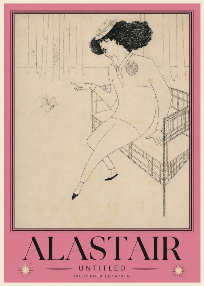 Alastair Lady with Butterfly No6 - Affiche