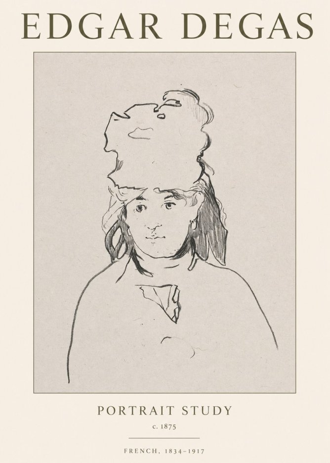 Edgar Degas Portrait Study No1 - Affiche