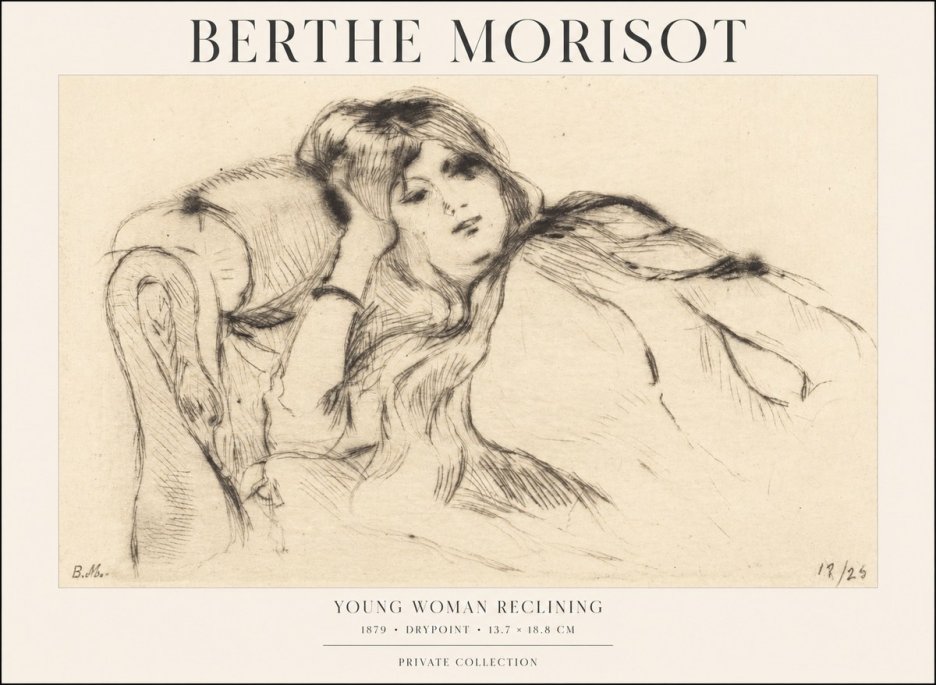 Berthe Morisot Young Woman Reclining II No1 - Affiche