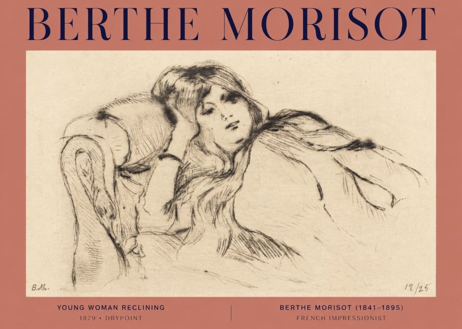Berthe Morisot Young Woman Reclining II No2 - Affiche