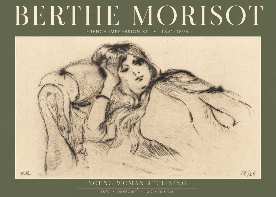 Berthe Morisot Young Woman Reclining II No4 - Affiche