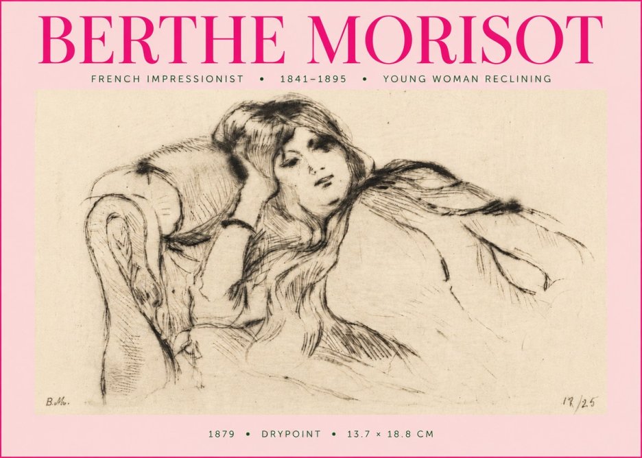Berthe Morisot Young Woman Reclining II No5 - Affiche