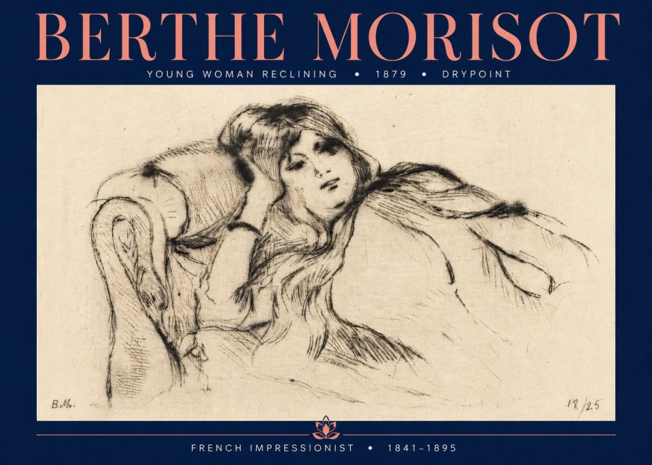 Berthe Morisot Young Woman Reclining II No6 - Affiche