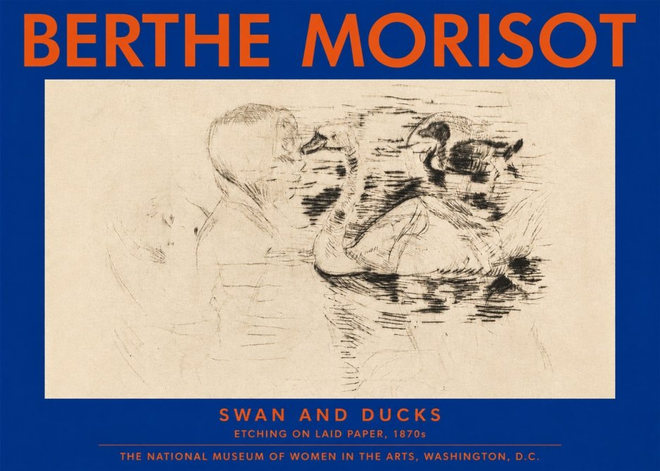 Berthe Morisot Swan and Ducks No3 - Affiche