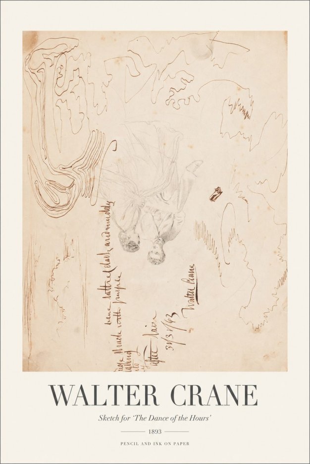 Walter Crane Sketch for 'the Dance of the Hours' No1 - Affiche