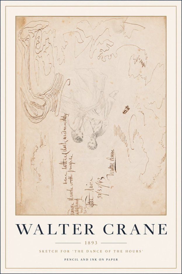Walter Crane Sketch for 'the Dance of the Hours' No3 - Affiche
