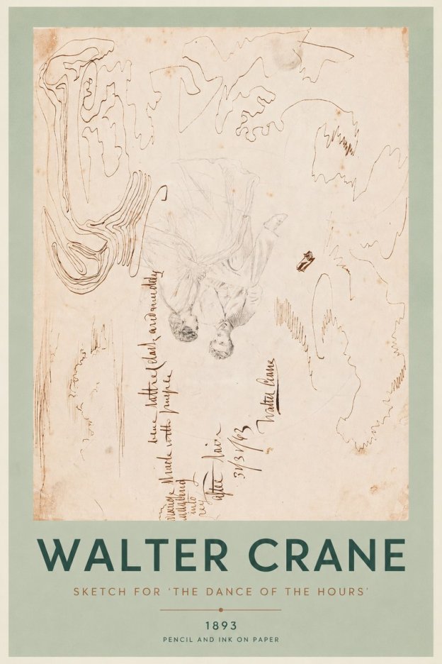 Walter Crane Sketch for 'the Dance of the Hours' No4 - Affiche