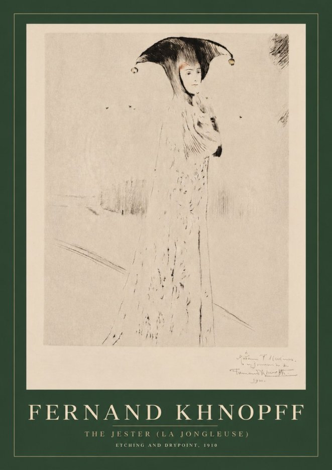 Fernand Khnopff The Jester (La Jongleuse) No3 - Affiche