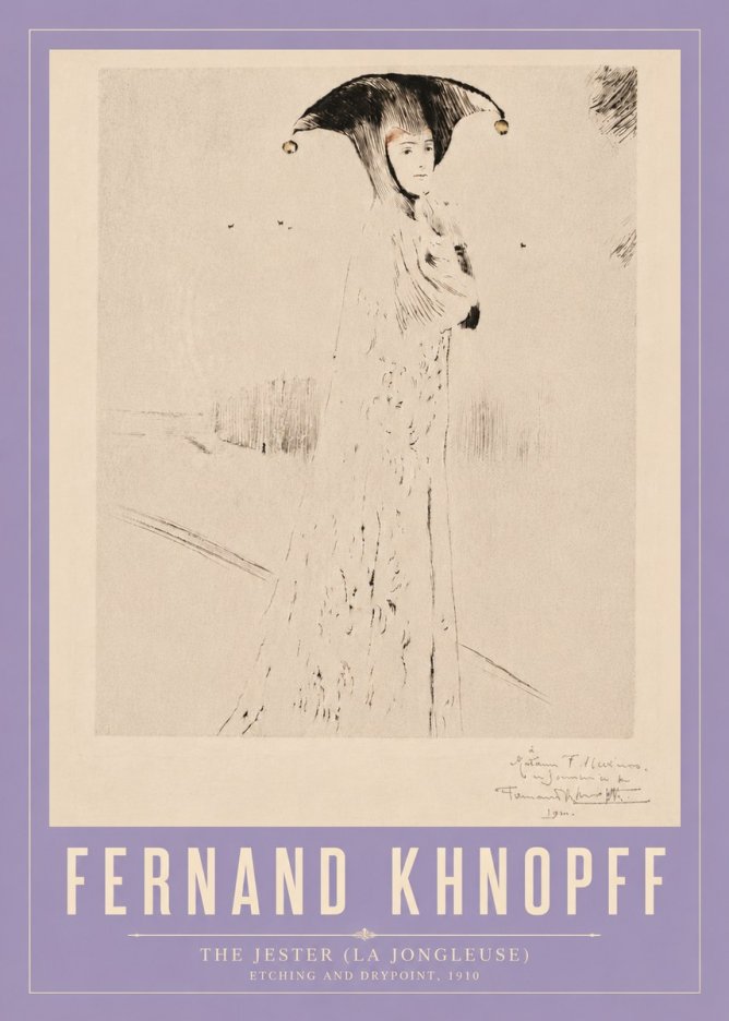 Fernand Khnopff The Jester (La Jongleuse) No4 - Affiche