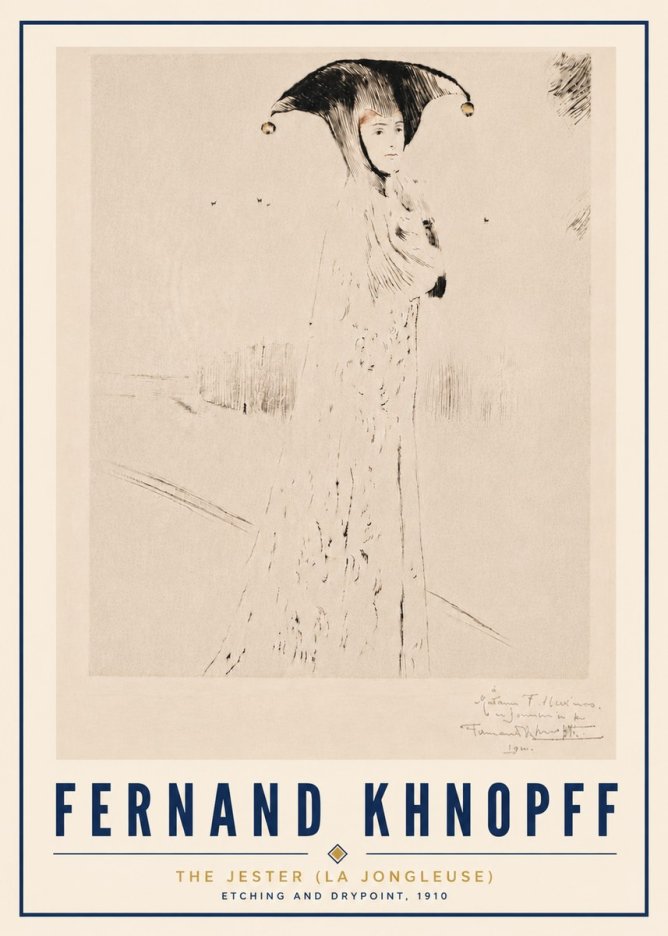 Fernand Khnopff The Jester (La Jongleuse) No5 - Affiche
